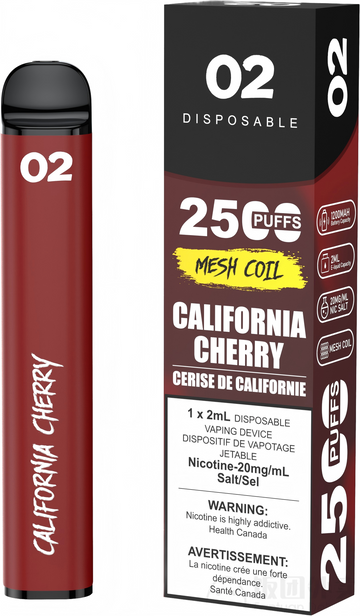 02 DISPOSABLE 2500 PUFFS CALIFORNIA CHERRY