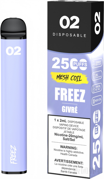 02 DISPOSABLE 2500 PUFFS FREEZ