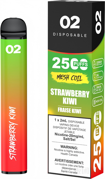 02 DISPOSABLE 2500 PUFFS STRAWBERRY KIWI