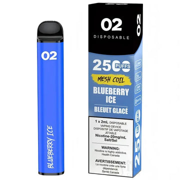 02 DISPOSABLE 2500 PUFFS BLUEBERRU ICE