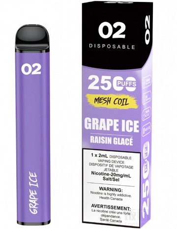 02 DISPOSABLE 2500 PUFFS GRAPE ICE