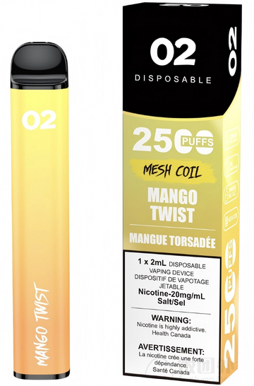 02 DISPOSABLE 2500 PUFFS MANGO TWIST