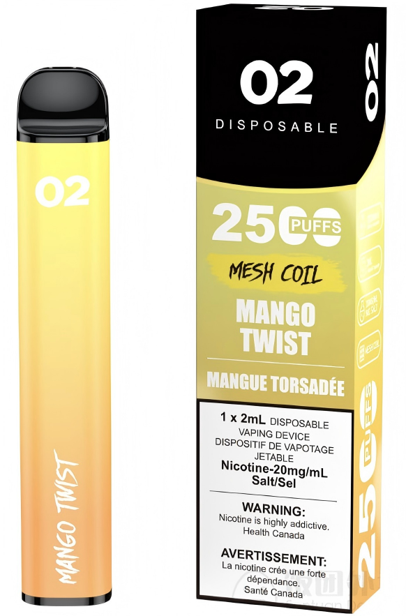 02 DISPOSABLE 2500 PUFFS MANGO TWIST