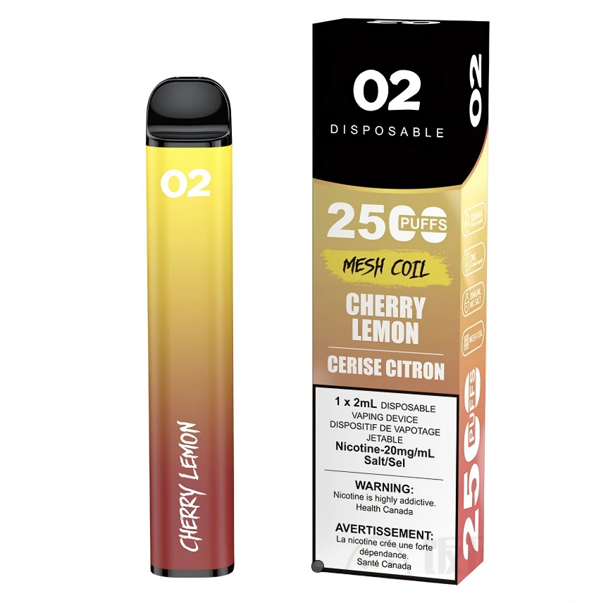 02 DISPOSABLE 2500 PUFFS CHERRY LEMON